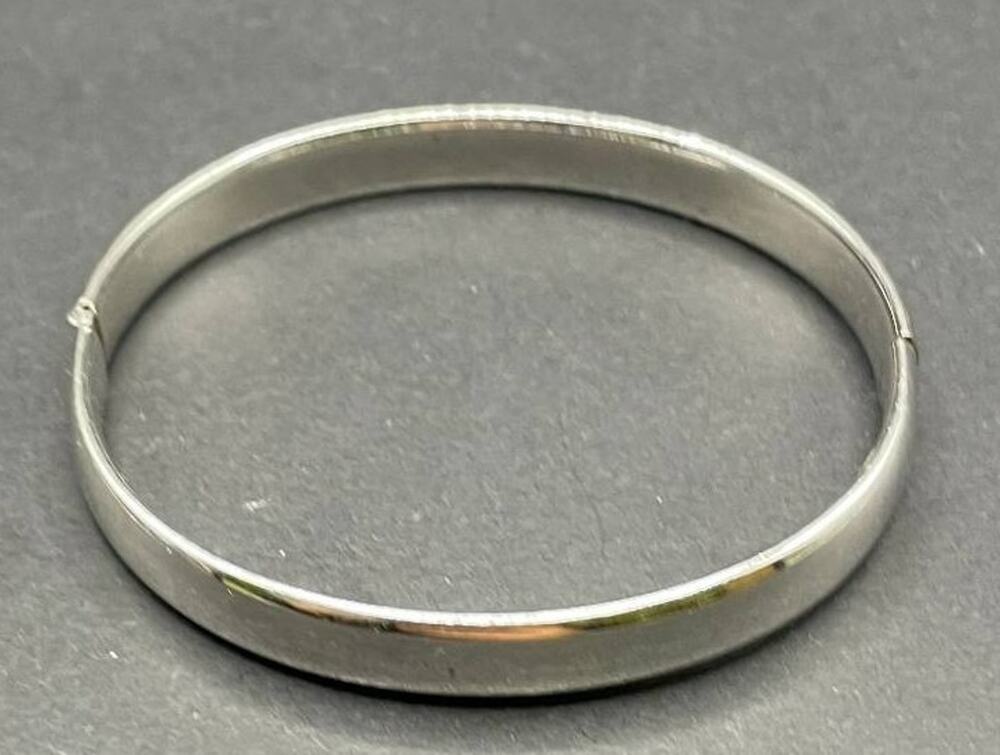 Marathon Vintage Sterling Silver 925 Bangle Bracelet Engraved Floral 7 Inch